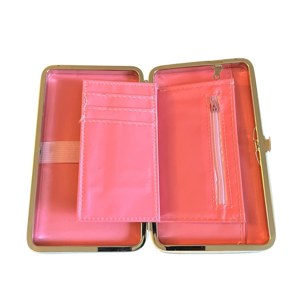 NWOT Pink Leather Clutch Phone Case Purse with Secure Strap Closure - Picture 5 of 9